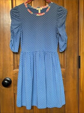 Matilda Jane Forever Reagan Blue Polka Dot Girl’s Dress Size 10